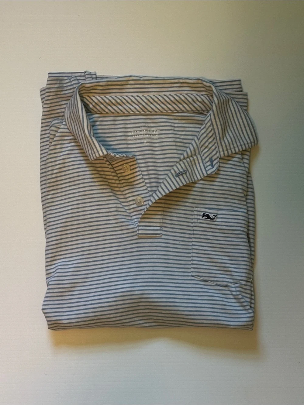 Vineyard Vines Kid’s Striped Polo in Blue & White